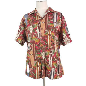 RJC Hawaiian shirt men's XL extra large red floral surfboard Hawaii USA